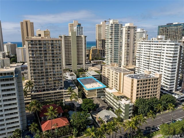 view of city with a water view