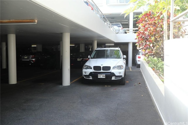 view of parking garage