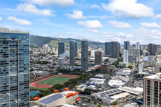 view of city featuring a mountain view