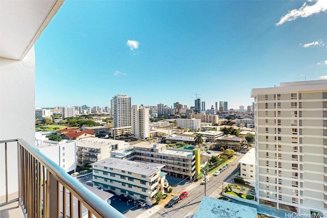 balcony with a city view