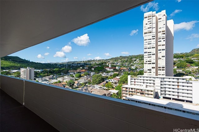 balcony with a view of city