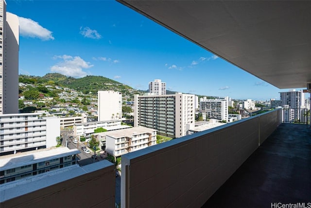 balcony with a city view