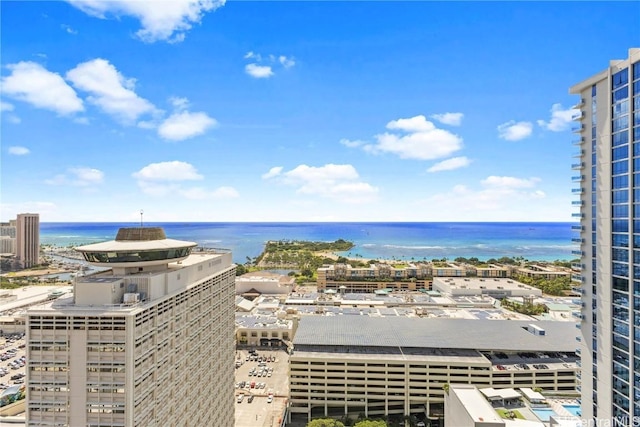 property view of water with a view of city