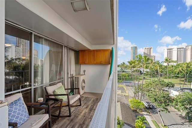 balcony with a city view