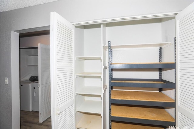 storage area featuring washer / dryer