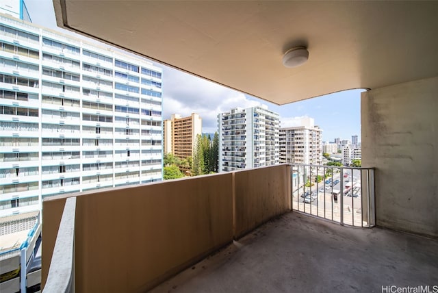 balcony with a view of city