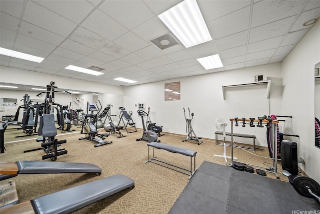 1561 Kanunu St Unit 801, Honolulu, HI 96814 - gym with a drop ceiling and baseboards