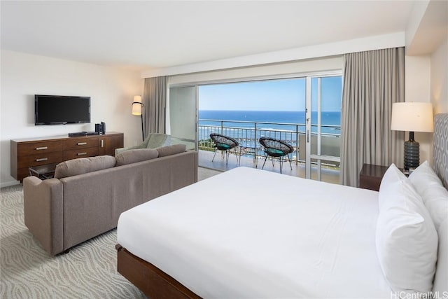 1777 Ala Moana Blvd Unit 2208, Honolulu, HI 96815 - bedroom featuring access to outside and a water view