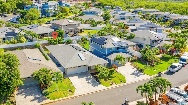 aerial view with a residential view