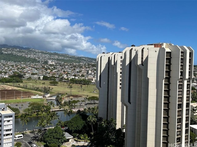 exterior space featuring a water view