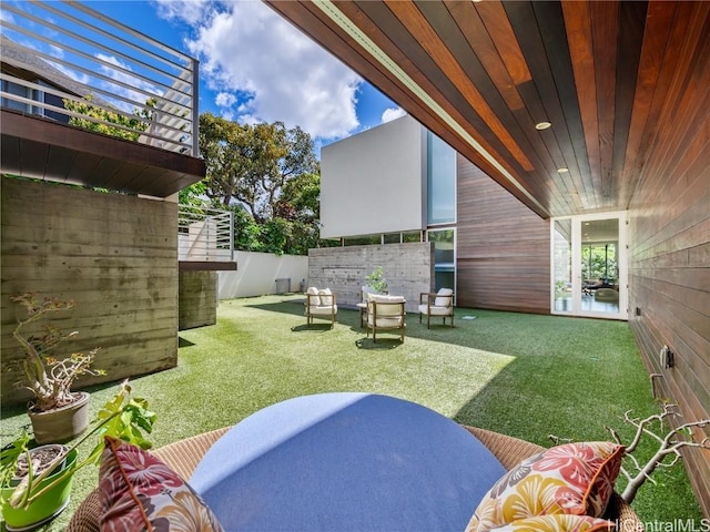 view of yard featuring fence