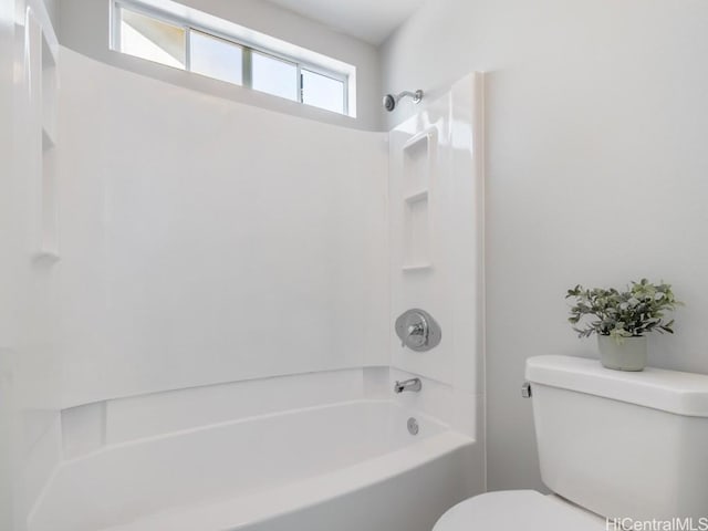 full bath with toilet and shower / bathtub combination