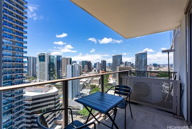 balcony with a view of city