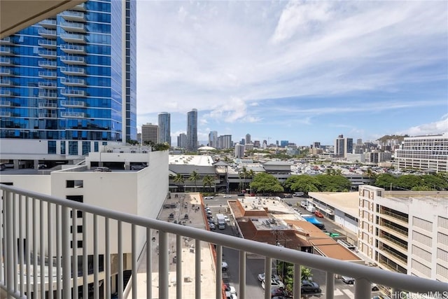 balcony with a city view