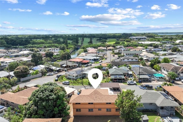 birds eye view of property with a residential view