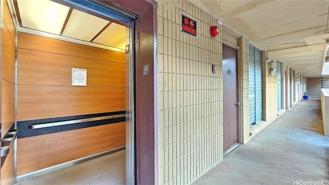 corridor featuring a sauna