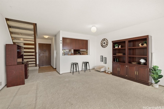 view of carpeted living area