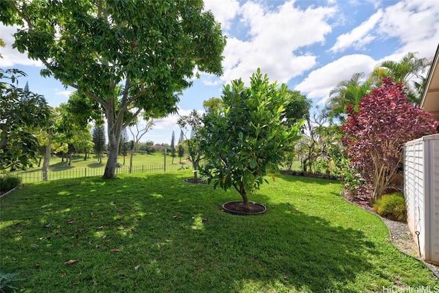 view of yard with fence