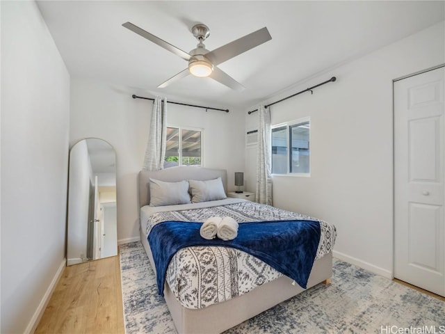 14 Hauola St, Wahiawa, HI 96786 - bedroom featuring ceiling fan, baseboards, and wood finished floors