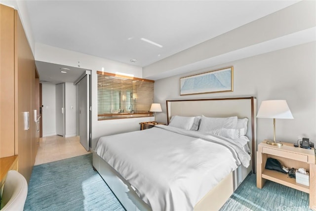 bedroom featuring tile patterned flooring