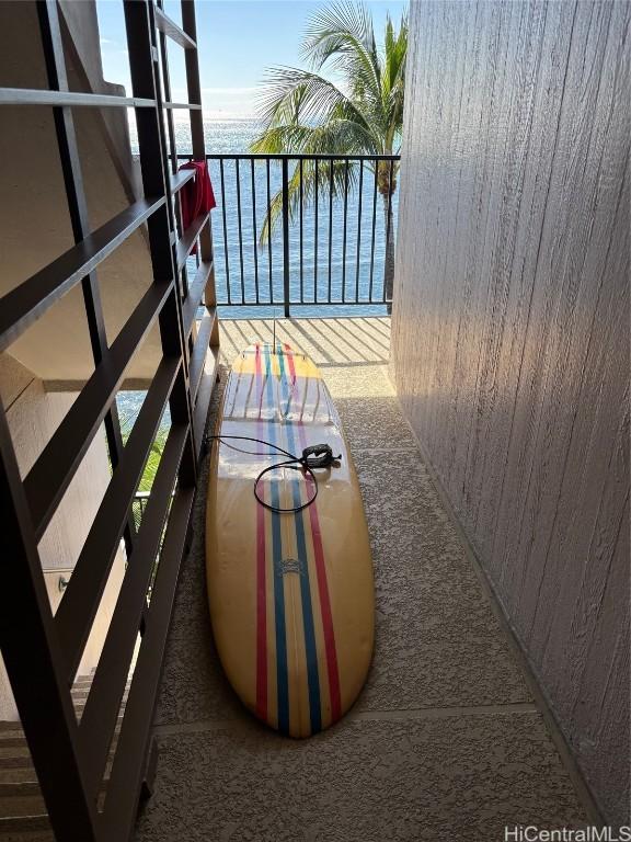 balcony with a water view