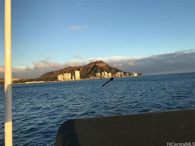 property view of water featuring a mountain view