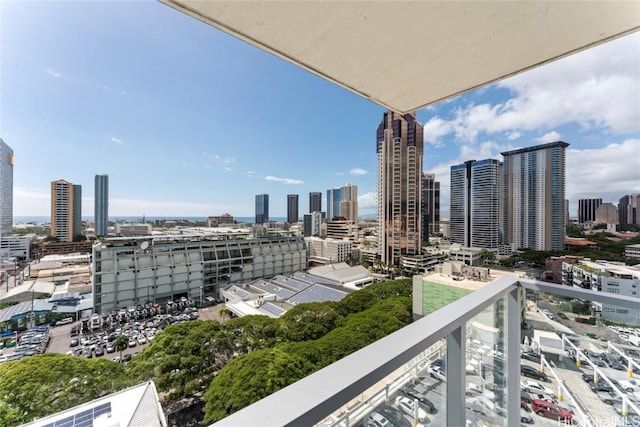 balcony with a city view