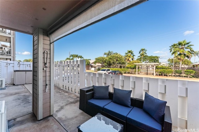 view of patio featuring an outdoor hangout area