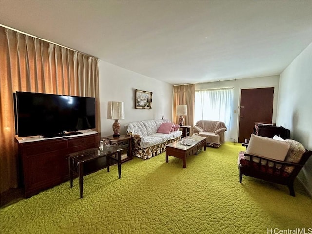 living room featuring carpet floors