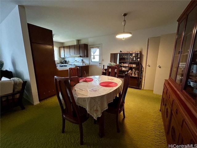 dining space featuring carpet floors