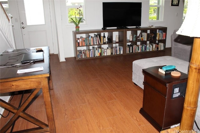 interior space with wood finished floors