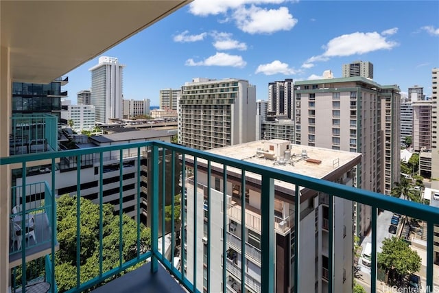 balcony with a view of city