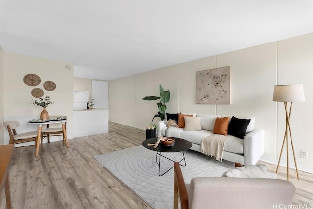 living room featuring light wood finished floors