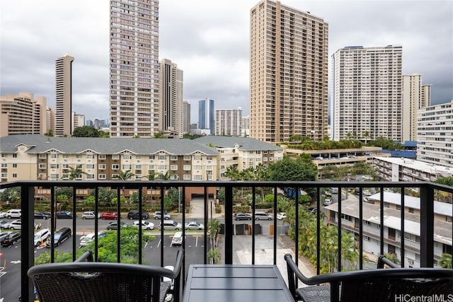 balcony featuring a view of city