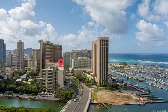 1676 Ala Moana Blvd Unit 205, Honolulu, HI 96815 - view of city skyline featuring a nearby body of water and a marina