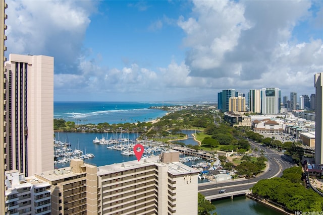 1676 Ala Moana Blvd Unit 205, Honolulu, HI 96815 - water view with nearby urban area and numerous boat docks