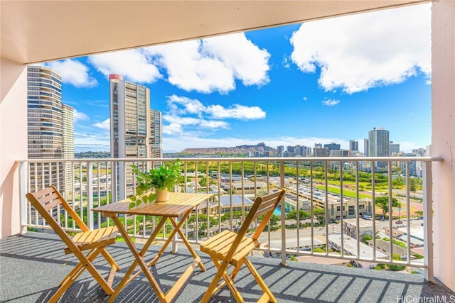 balcony with a city view