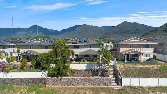 view of mountain feature featuring a residential view