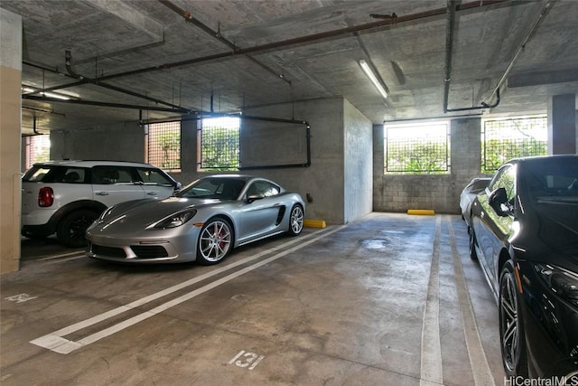 view of parking garage