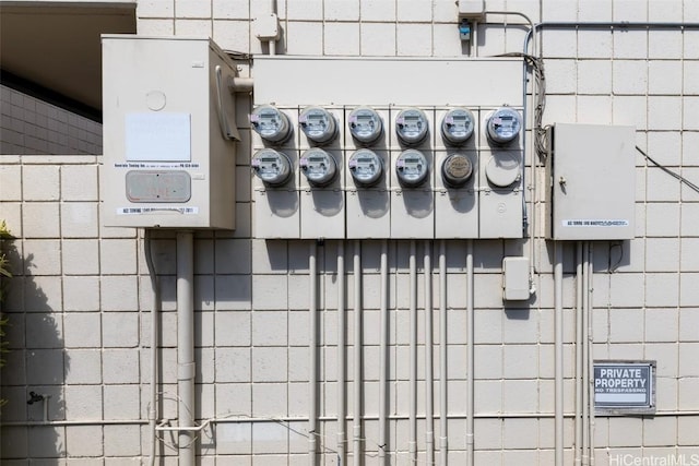 exterior details featuring electric meter