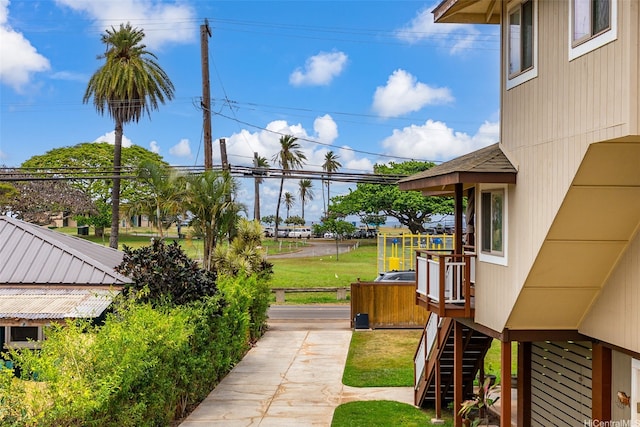66-158A Haleiwa Rd, Haleiwa, HI 96712 - view of grassy yard with stairs