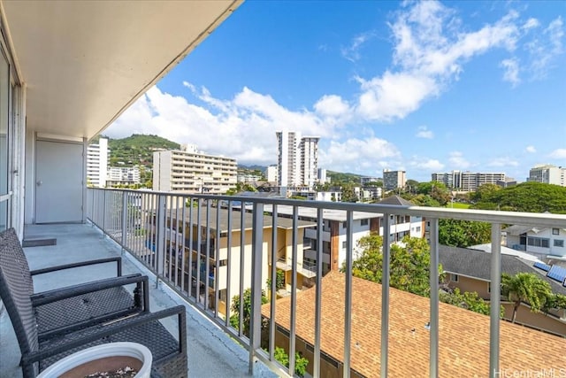 balcony featuring a view of city