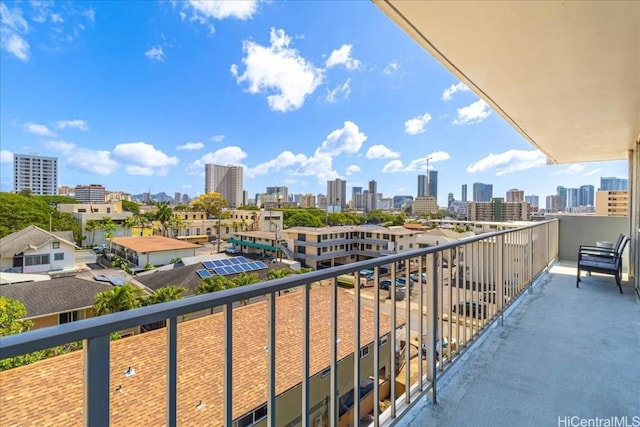 balcony featuring a city view