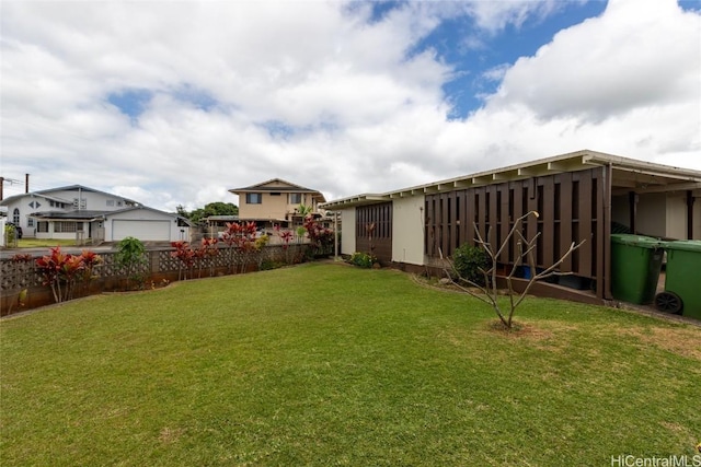 view of yard with fence