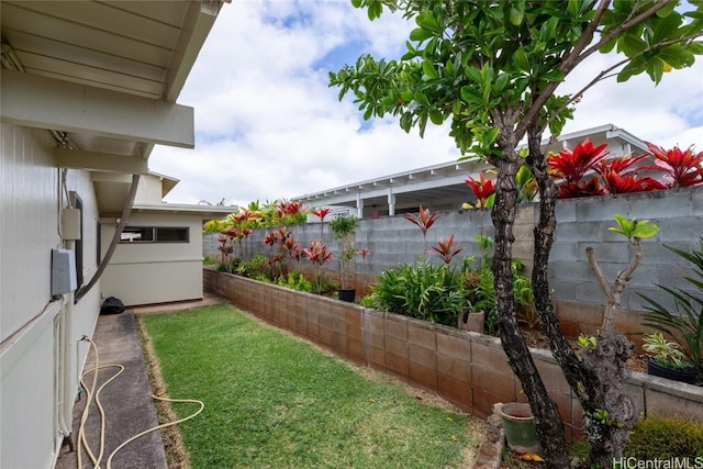 view of yard with fence