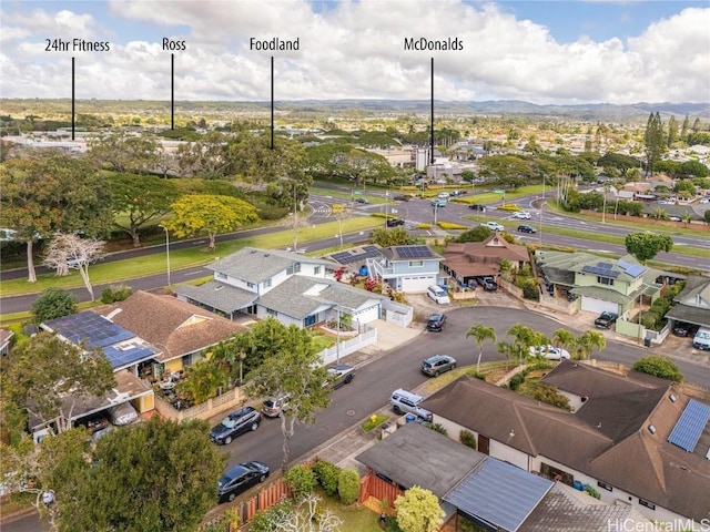 bird's eye view featuring a residential view