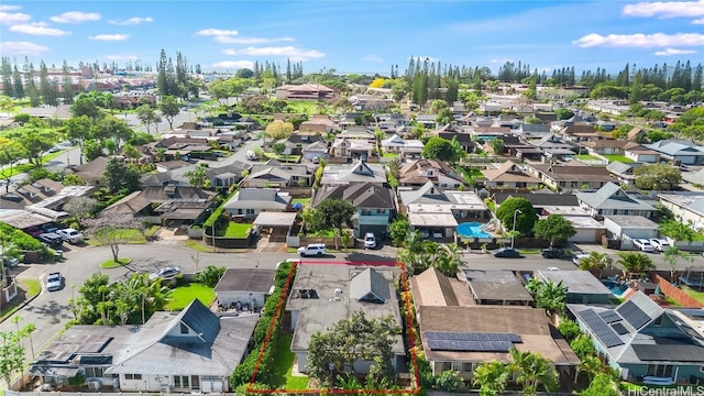 drone / aerial view with a residential view