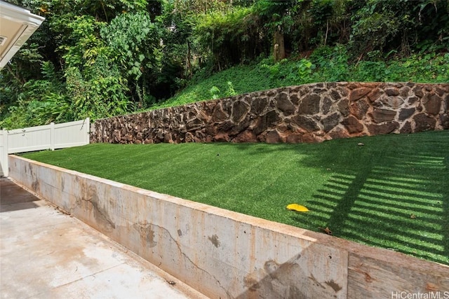 view of yard with fence