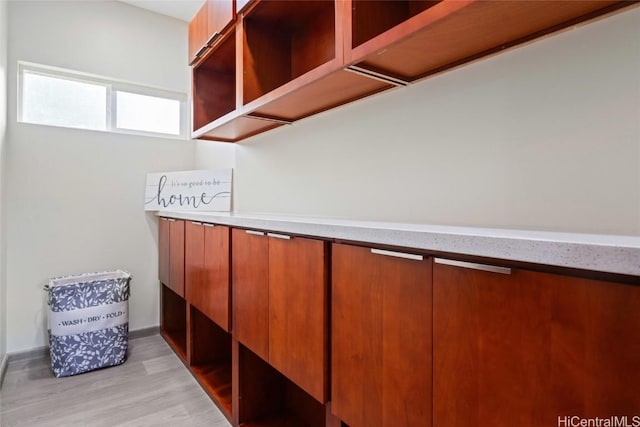 interior space with light wood-style flooring