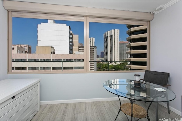 balcony with a city view